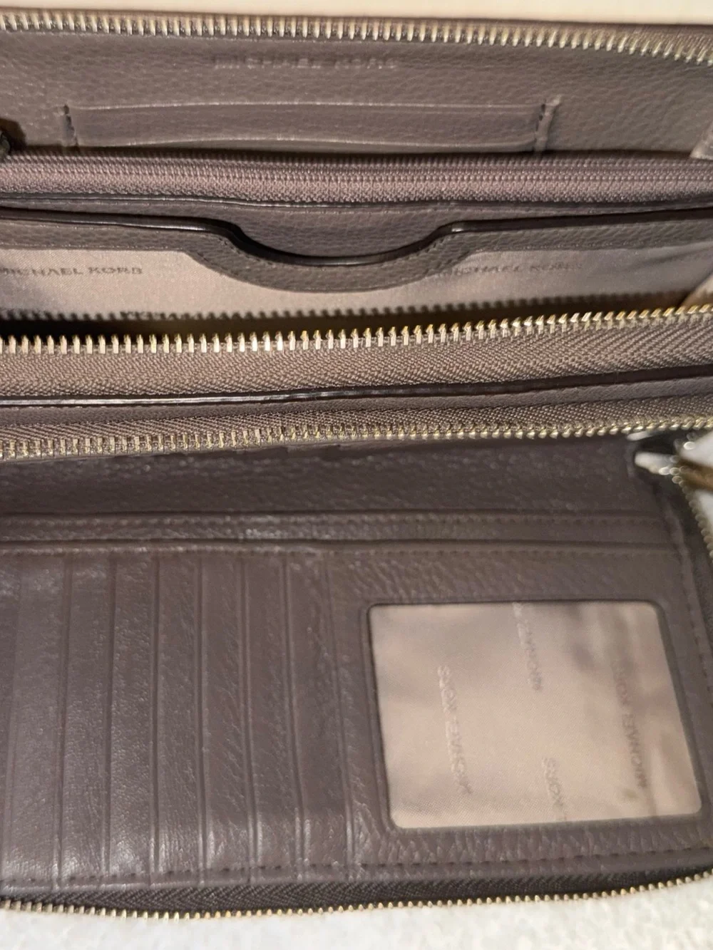 Michael Kors Double Zip Continental Pebble Leather Wallet Wristlet